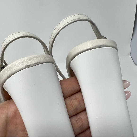 NEW Tony Bianco x Revolve Curtis Heeled Sandals Ivory Leather Thong Heels Size 8 - Picture 8 of 15